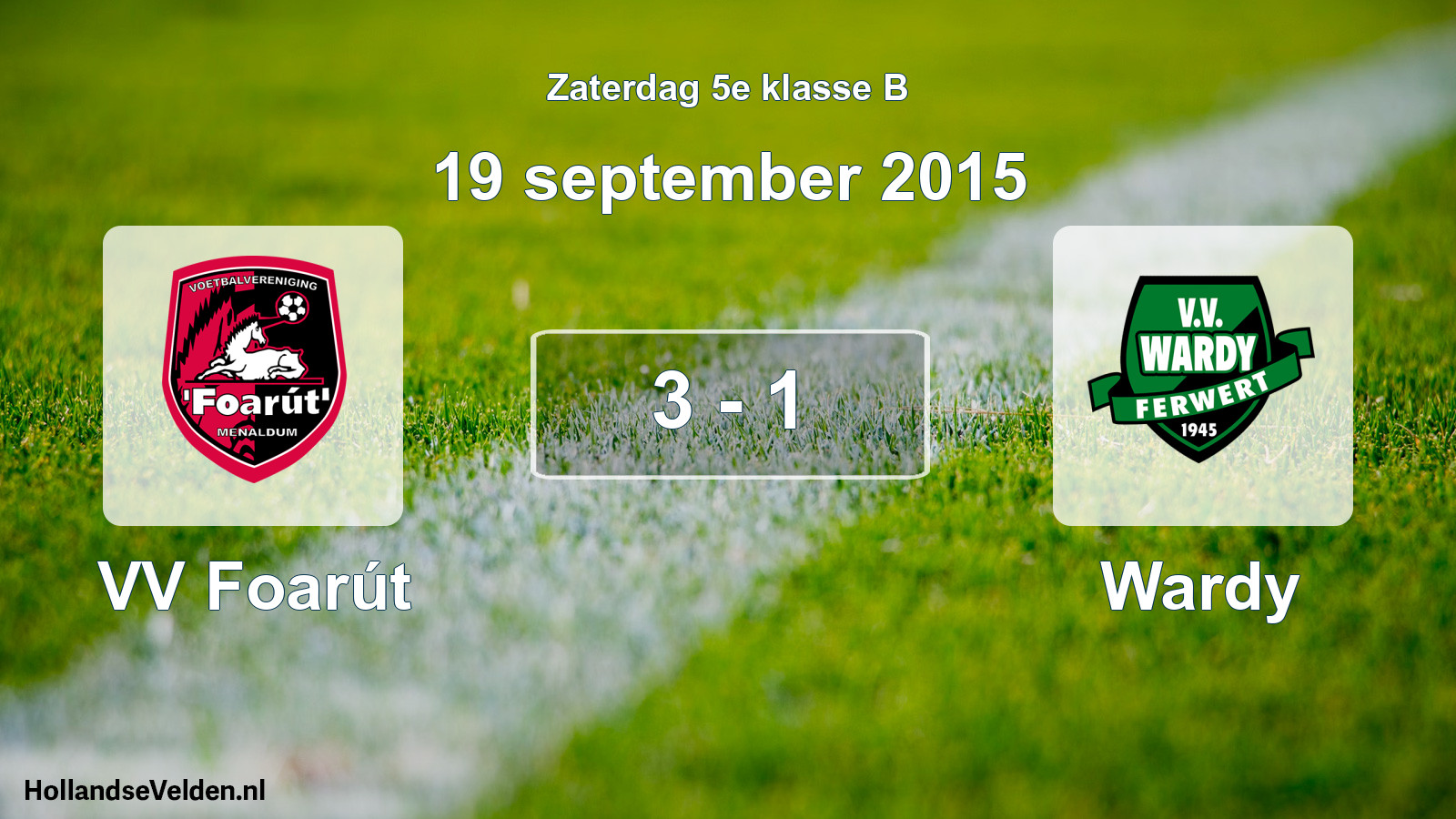 Total number of matches played: VV Foarút - Wardy 3 - 1 (19 September 2015)