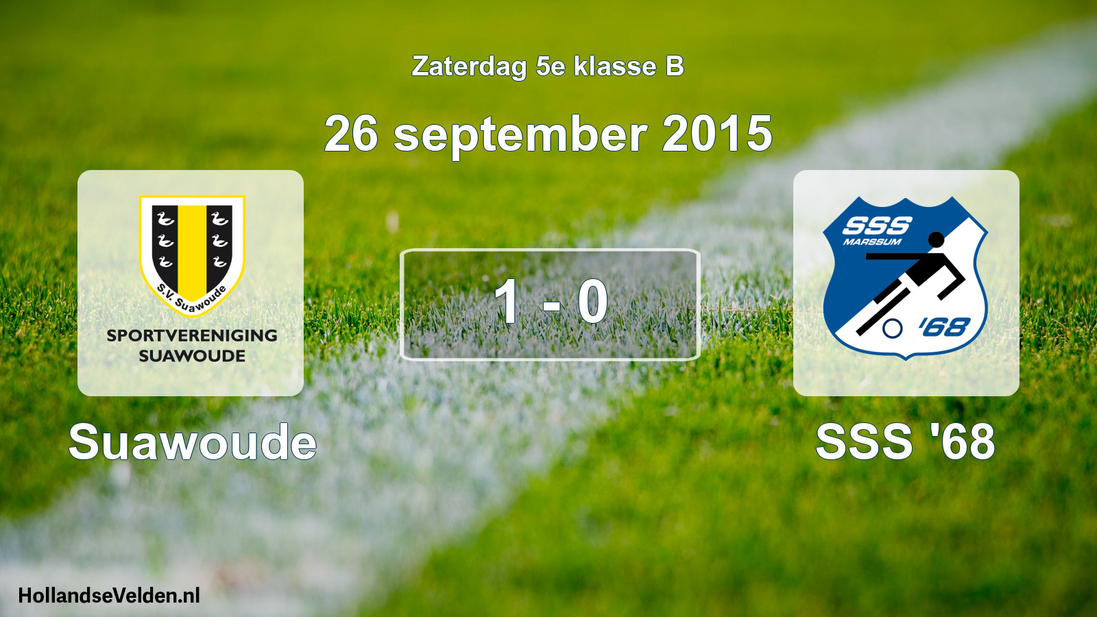 Total number of matches played: Suawoude - SSS '68 1 - 0 (26 September 2015)