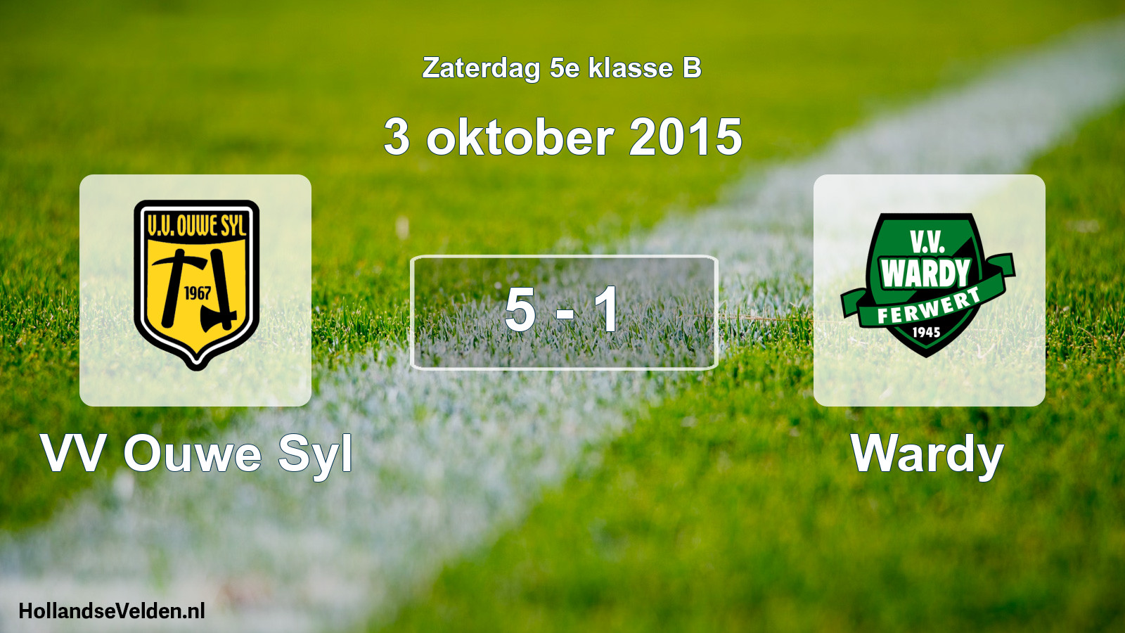Total number of matches played: VV Ouwe Syl - Wardy 5 - 1 (3 October 2015)
