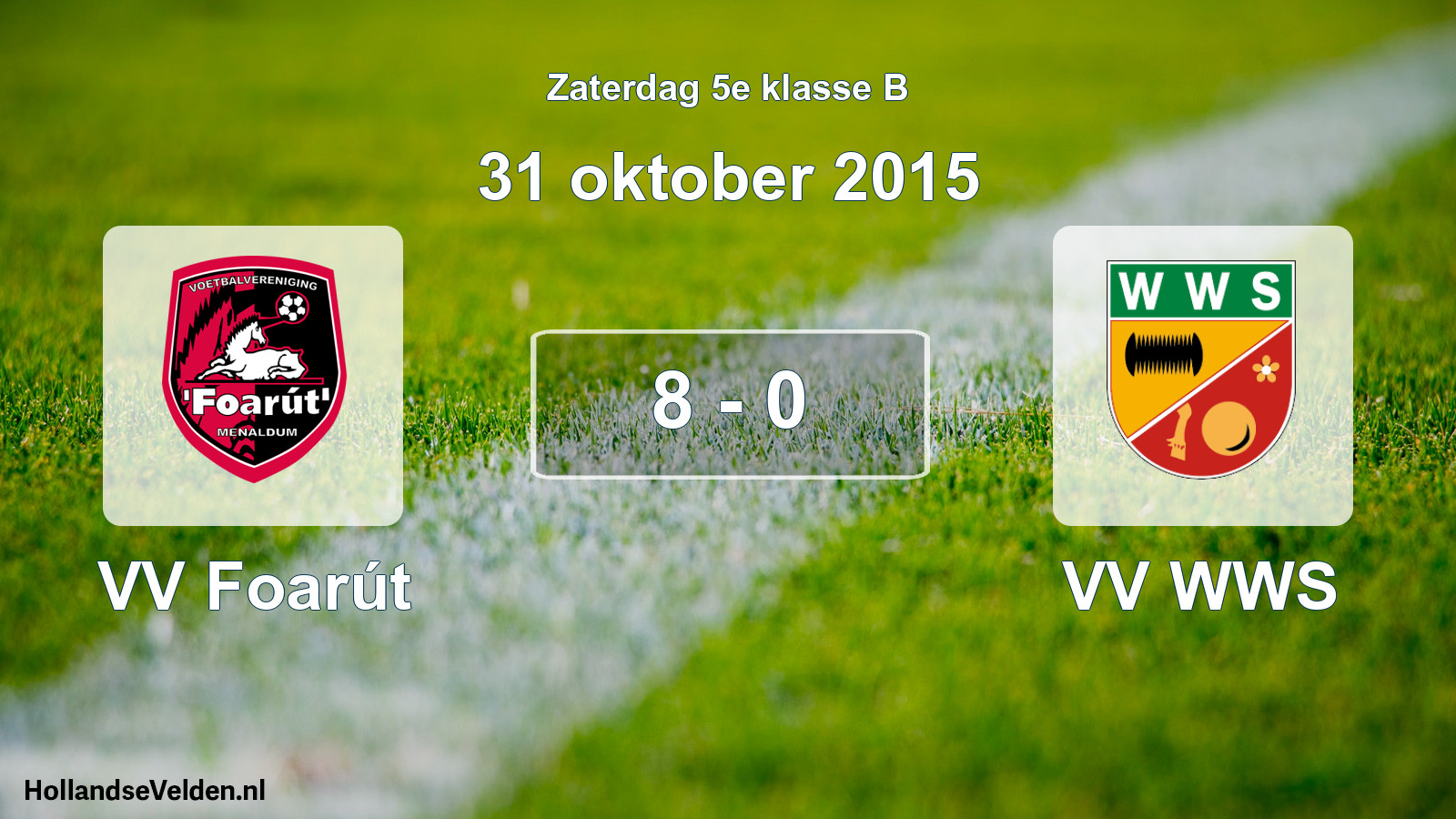 Total number of matches played: VV Foarút - VV WWS 8 - 0 (31 October 2015)
