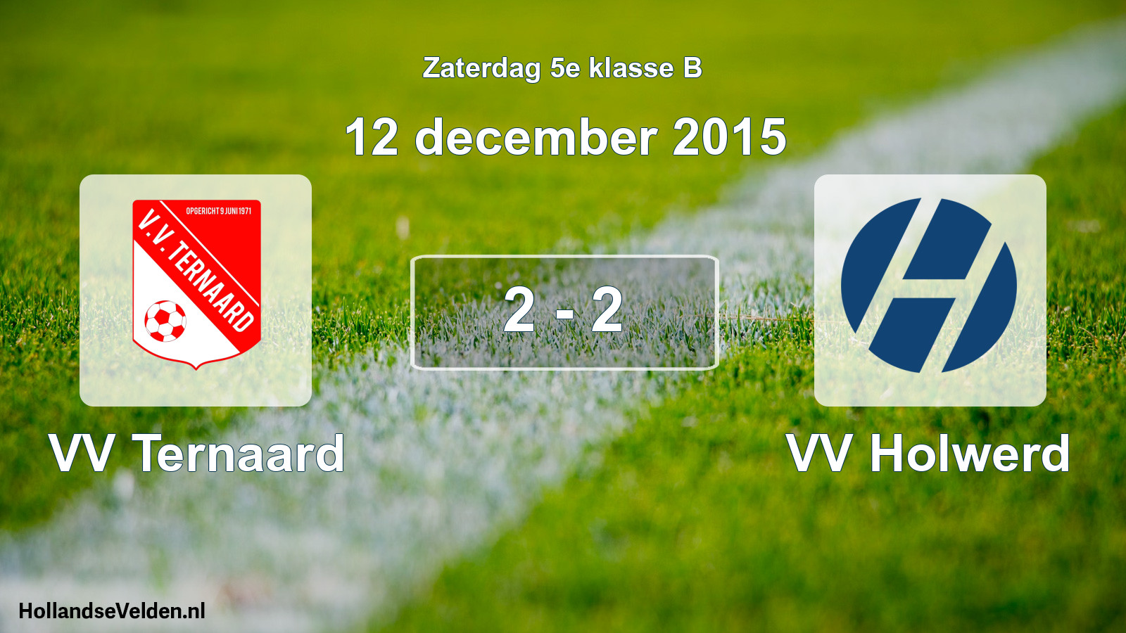 Total number of matches played: VV Ternaard - VV Holwerd 2 - 2 (12 December 2015)