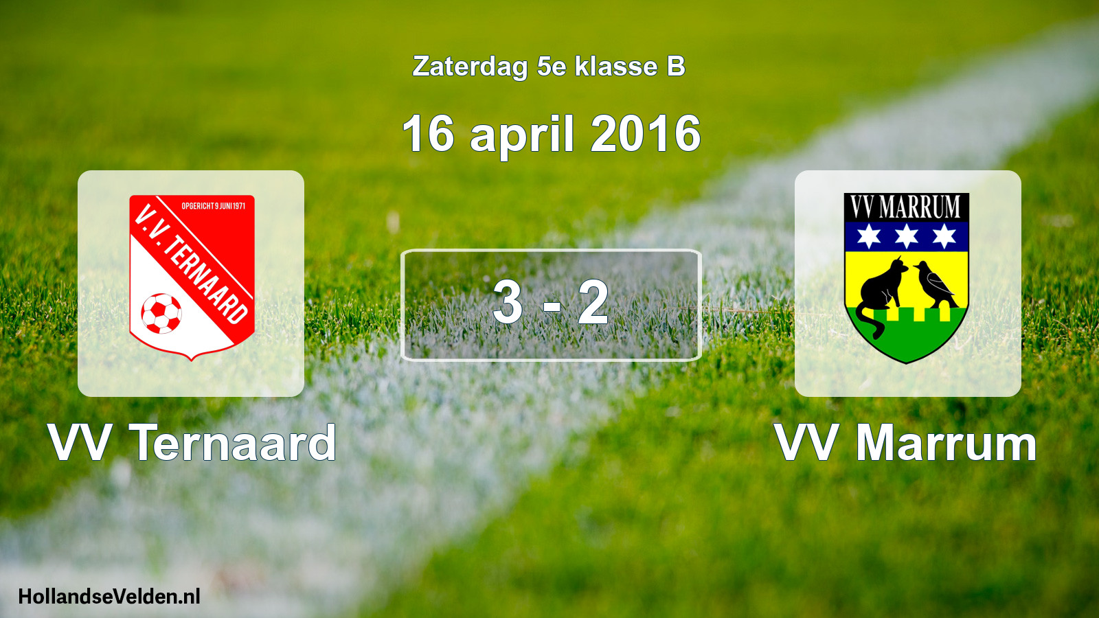 Total number of matches played: VV Ternaard - VV Marrum 3 - 2 (16 April 2016)