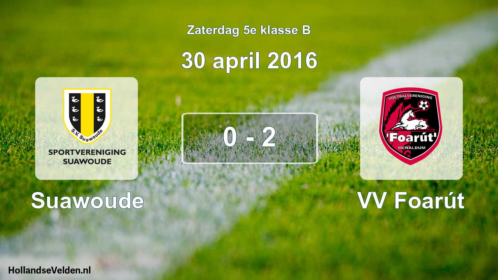 Total number of matches played: Suawoude - VV Foarút 0 - 2 (30 April 2016)