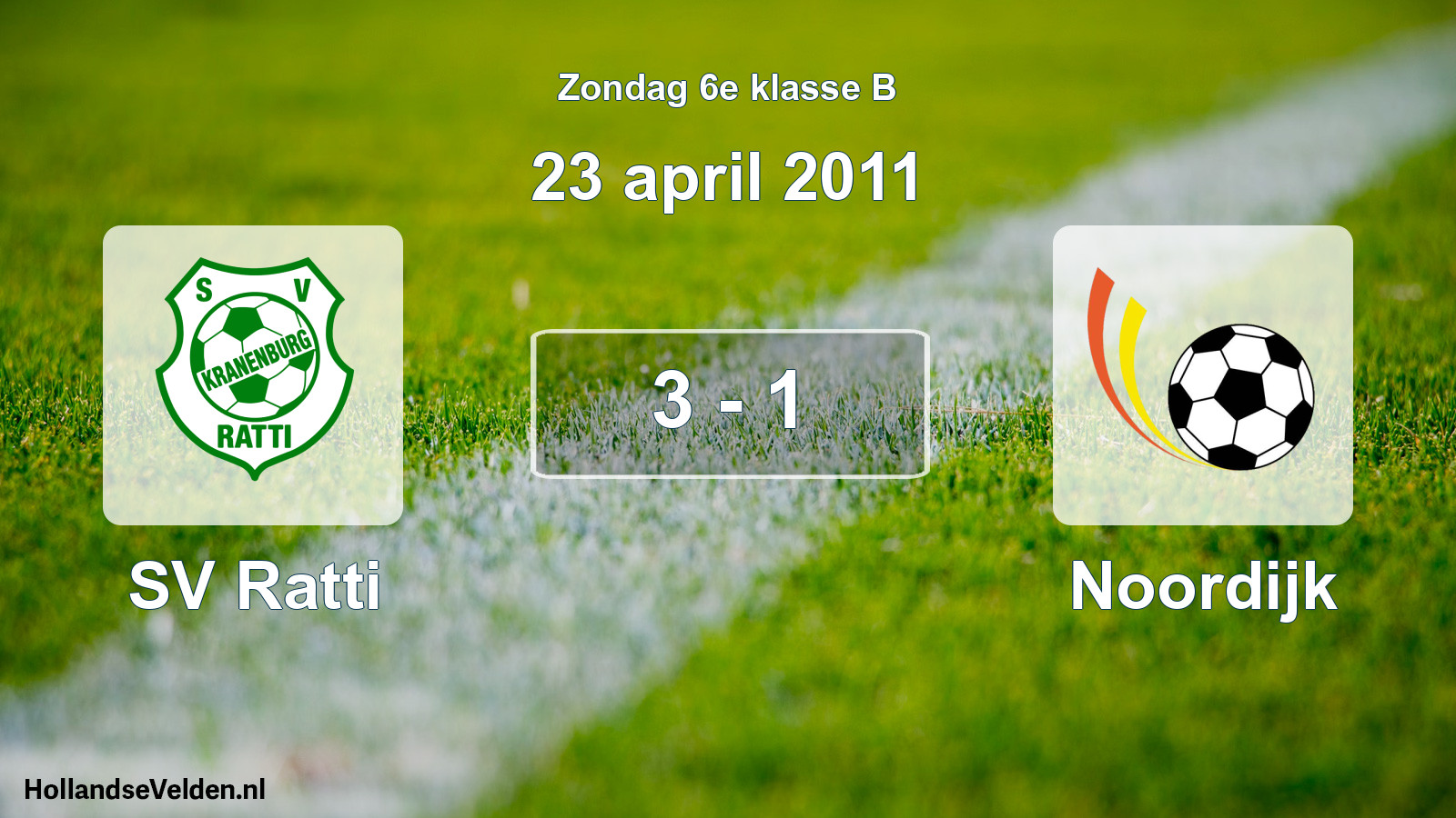 Total number of matches played: SV Ratti - Noordijk 3 - 1 (23 April 2011)