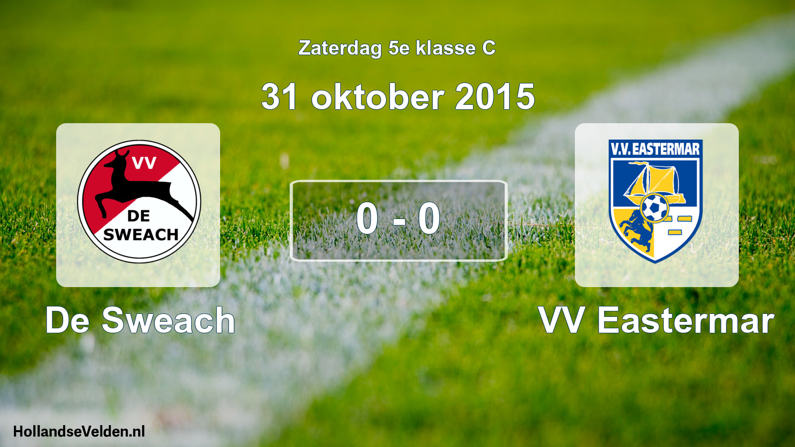 Total number of matches played: De Sweach - VV Eastermar 0 - 0 (31 October 2015)