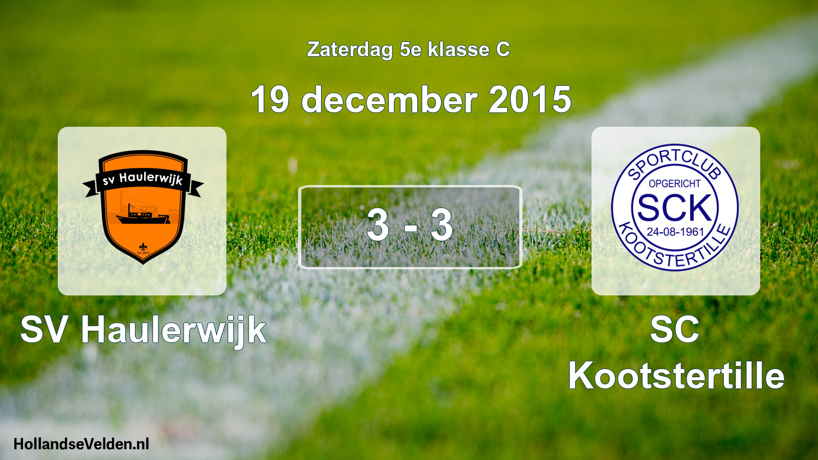 Total number of matches played: SV Haulerwijk - SC Kootstertille 3 - 3 (19 December 2015)