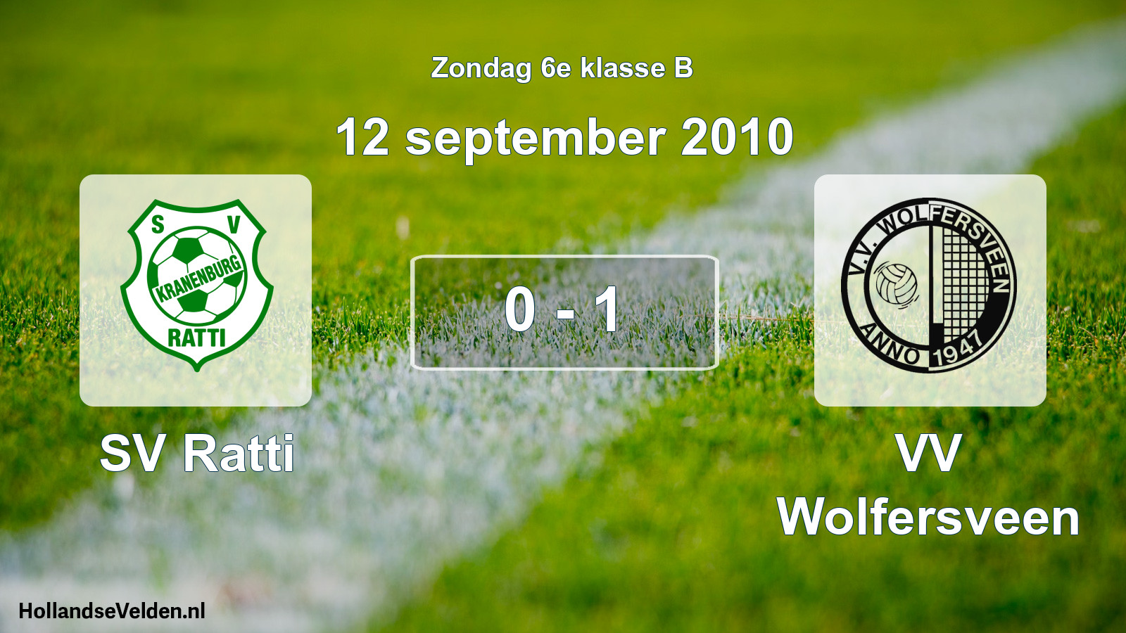 Total number of matches played: SV Ratti - VV Wolfersveen 0 - 1 (12 September 2010)