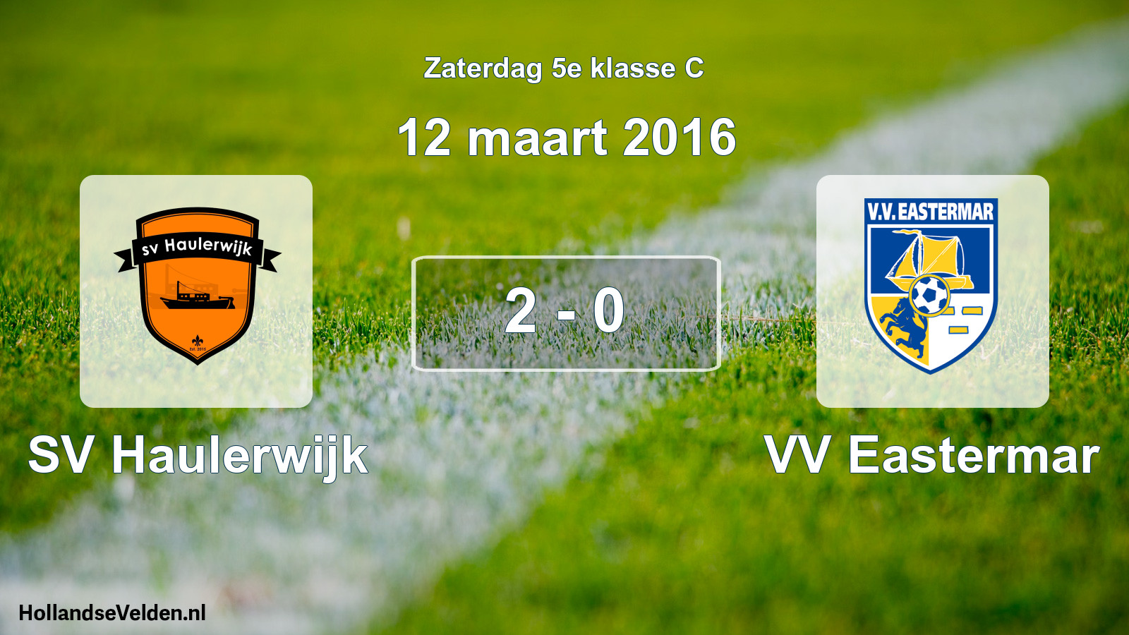Total number of matches played: SV Haulerwijk - VV Eastermar 2 - 0 (12 March 2016)