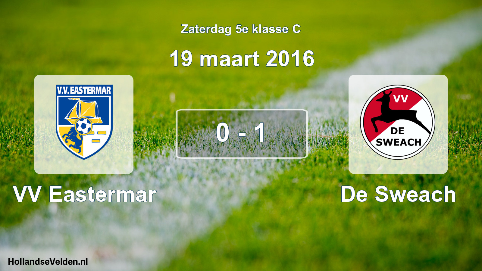 Total number of matches played: VV Eastermar - De Sweach 0 - 1 (19 March 2016)