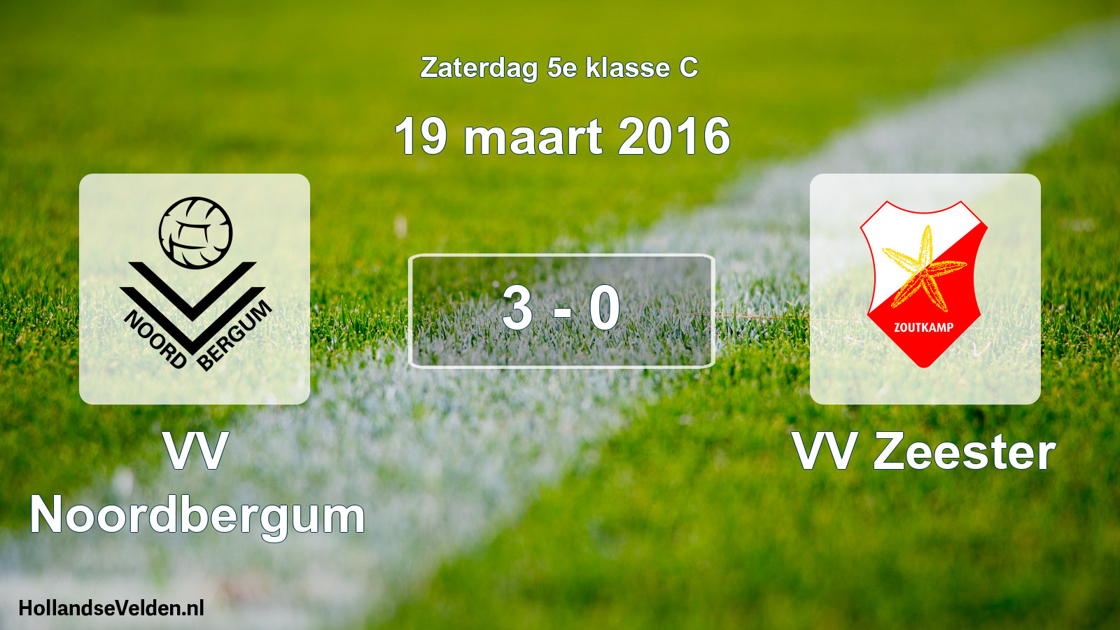 Total number of matches played: VV Noordbergum - VV Zeester 3 - 0 (19 March 2016)