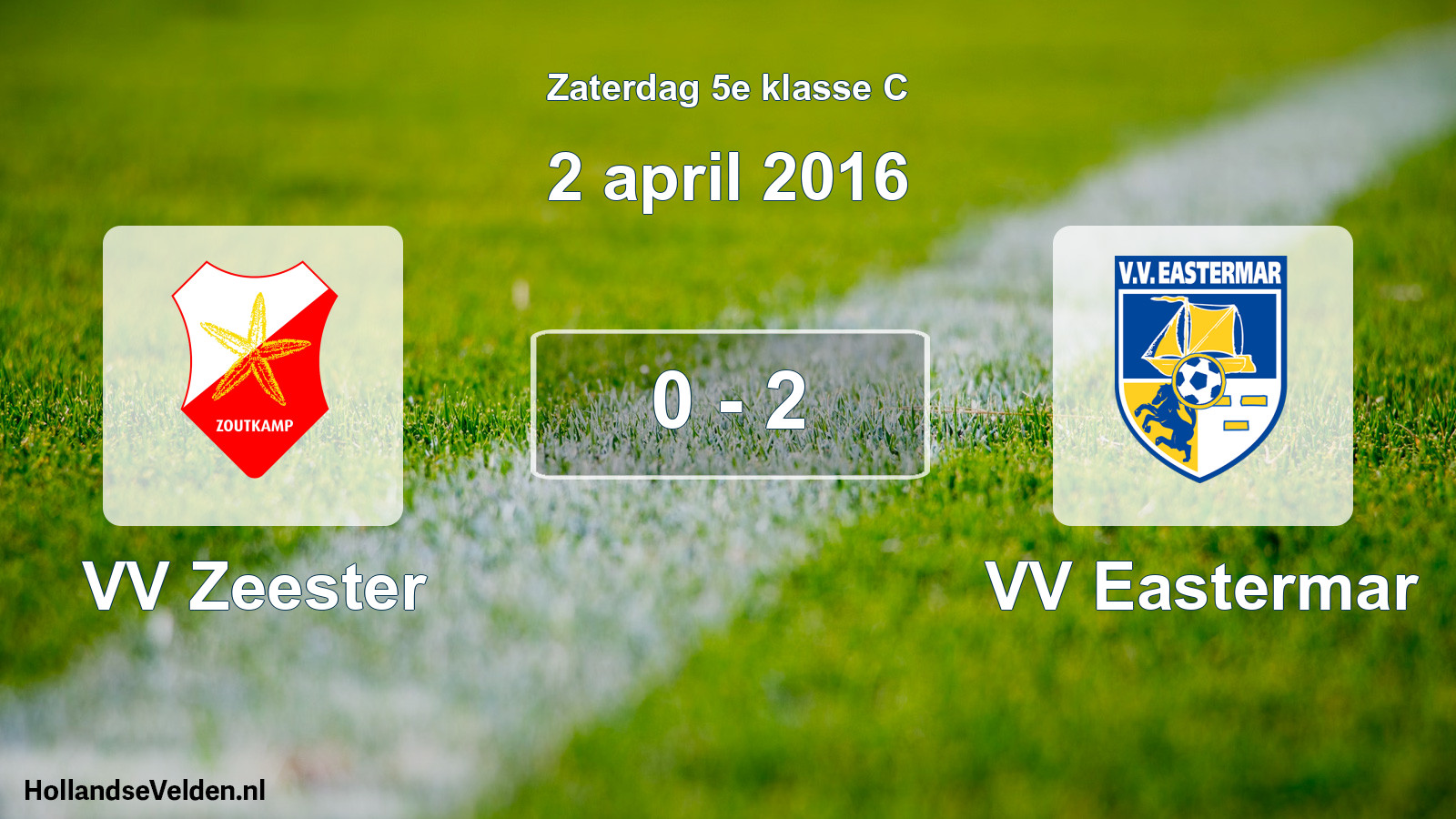 Total number of matches played: VV Zeester - VV Eastermar 0 - 2 (2 April 2016)