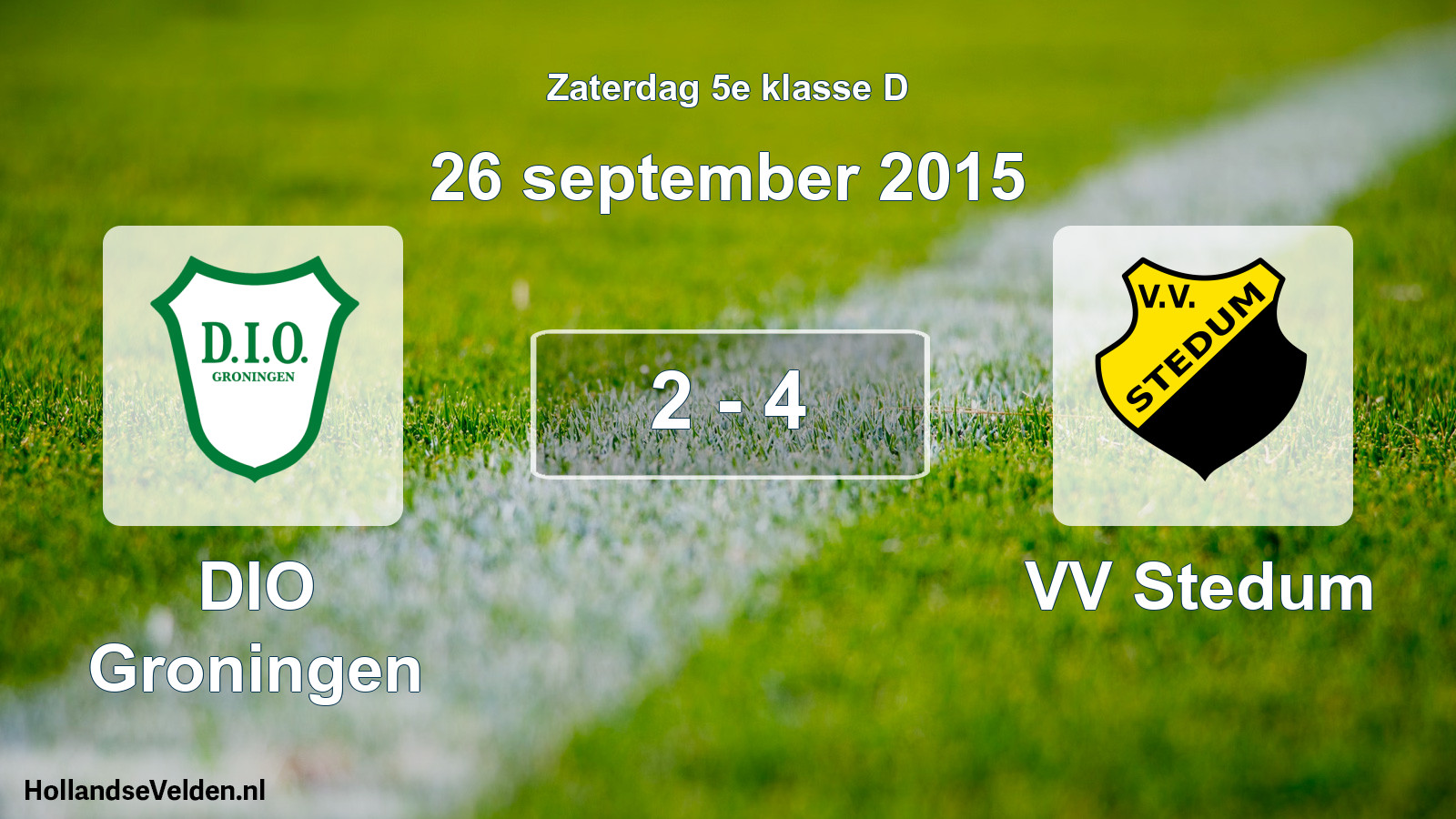 Total number of matches played: DIO Groningen - VV Stedum 2 - 4 (26 September 2015)