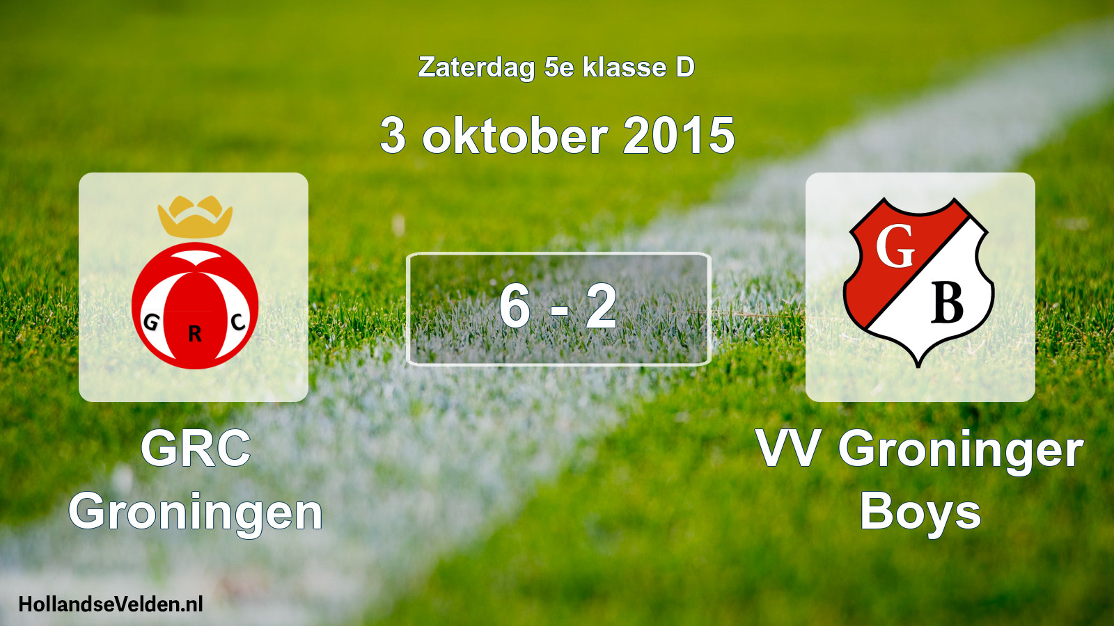 Total number of matches played: GRC Groningen - VV Groninger Boys 6 - 2 (3 October 2015)