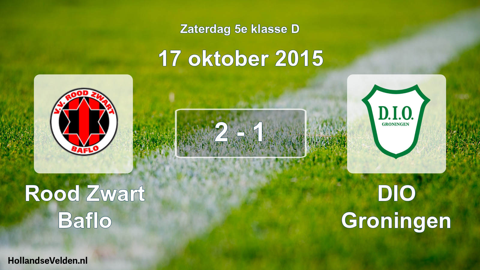 Total number of matches played: Rood Zwart Baflo - DIO Groningen 2 - 1 (17 October 2015)