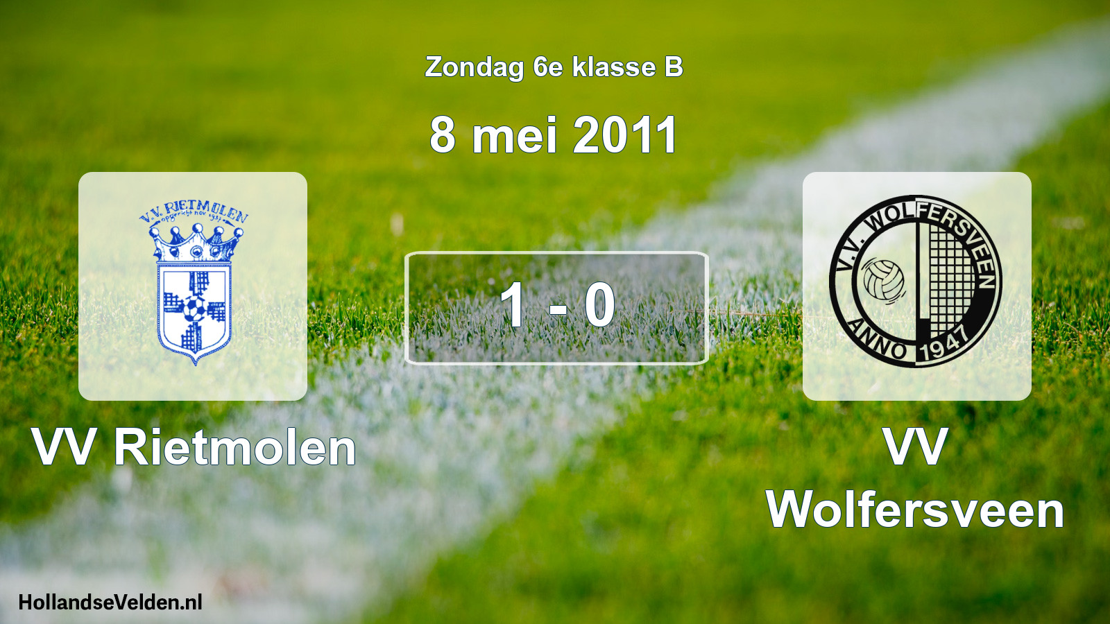 Total number of matches played: VV Rietmolen - VV Wolfersveen 1 - 0 (8 May 2011)