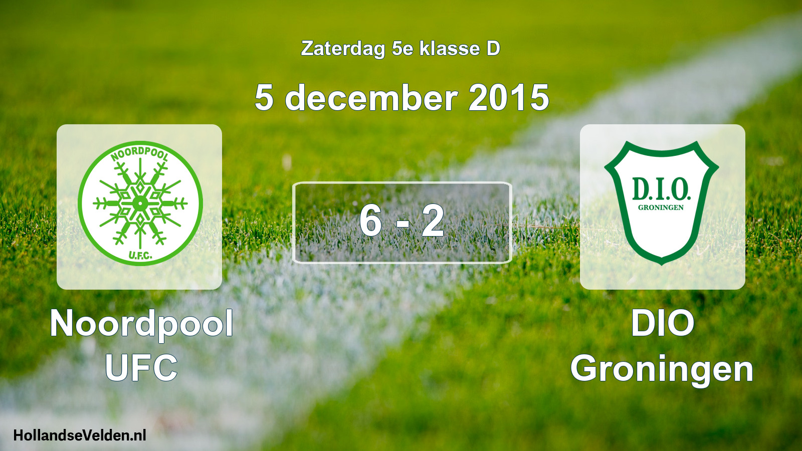Total number of matches played: Noordpool UFC - DIO Groningen 6 - 2 (5 December 2015)