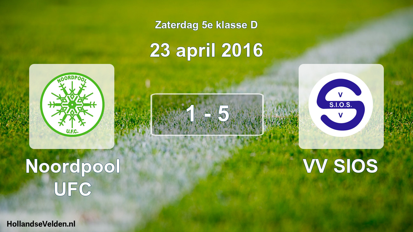 Total number of matches played: Noordpool UFC - VV SIOS 1 - 5 (23 April 2016)