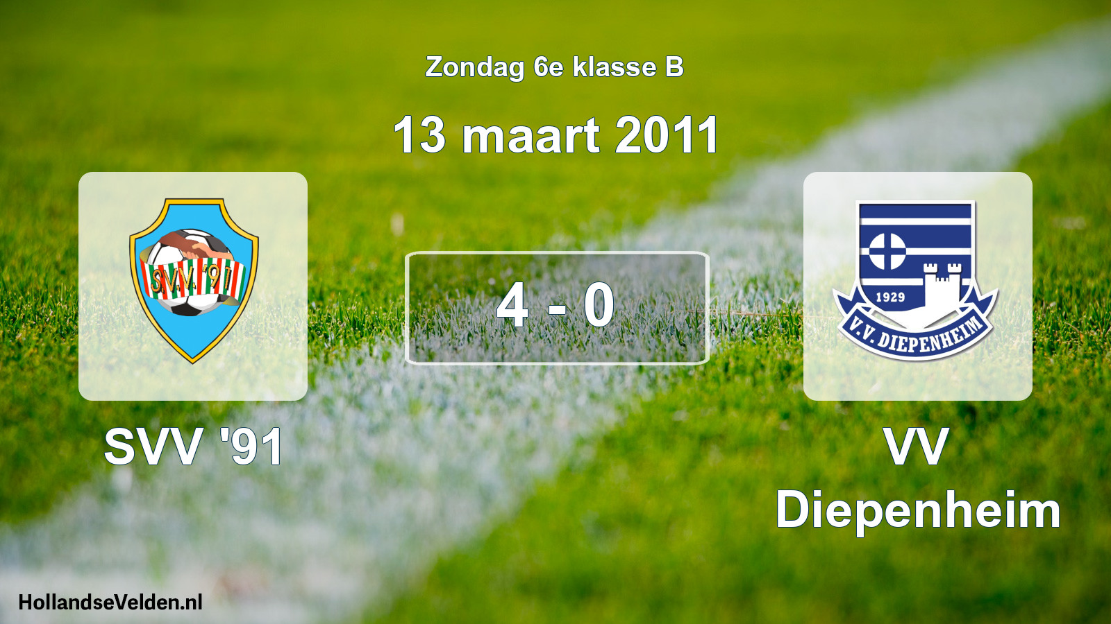 Total number of matches played: SVV '91 - VV Diepenheim 4 - 0 (13 March 2011)