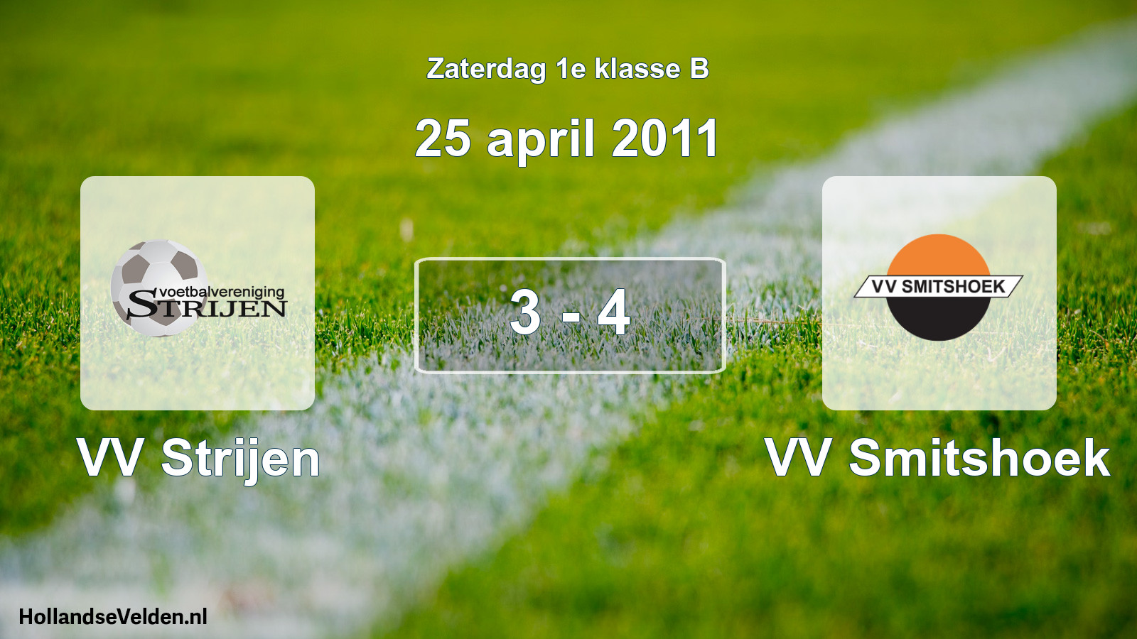 Total number of matches played: VV Strijen - VV Smitshoek 3 - 4 (25 April 2011)