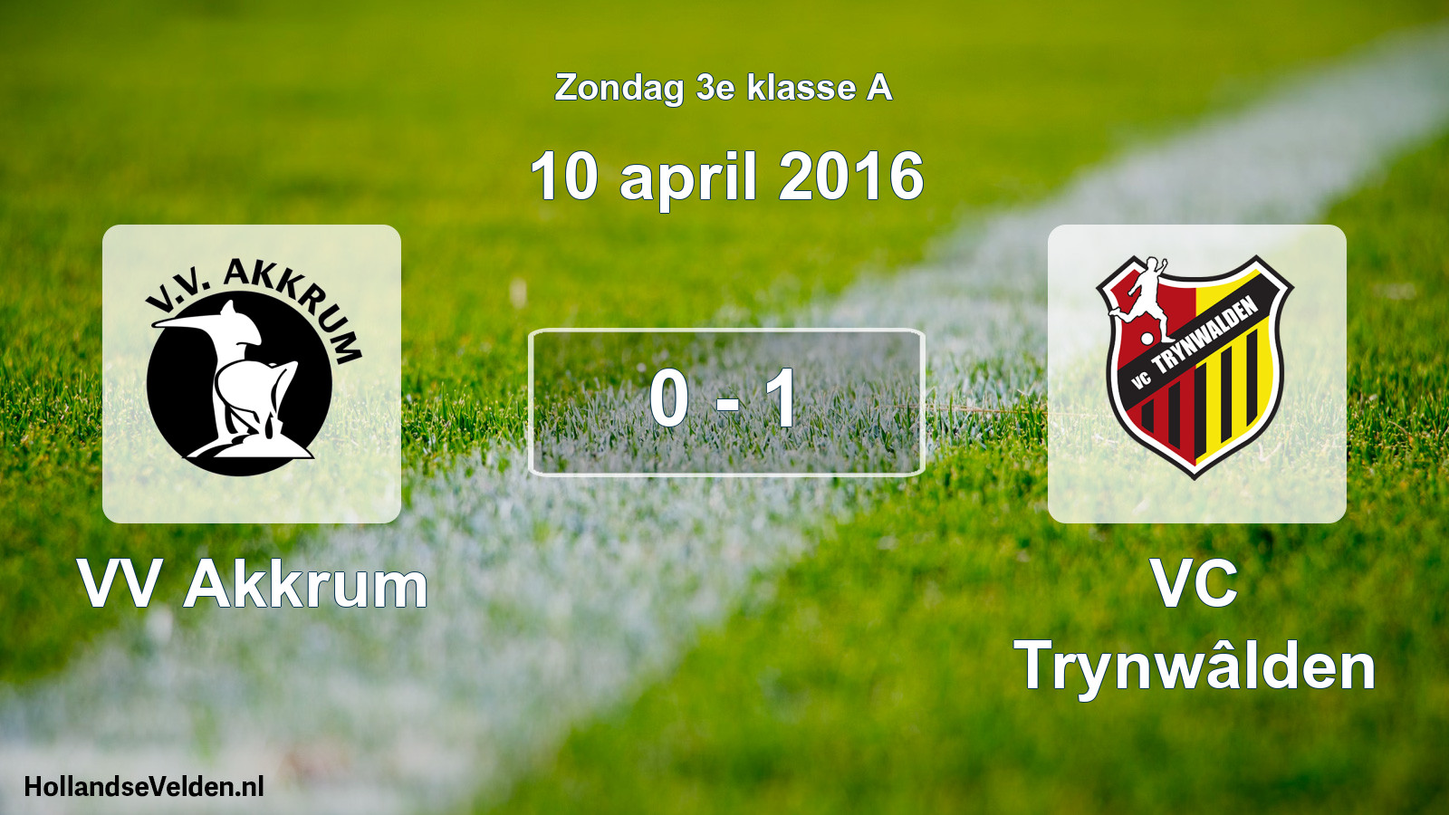 Total number of matches played: VV Akkrum - VC Trynwâlden 0 - 1 (10 April 2016)