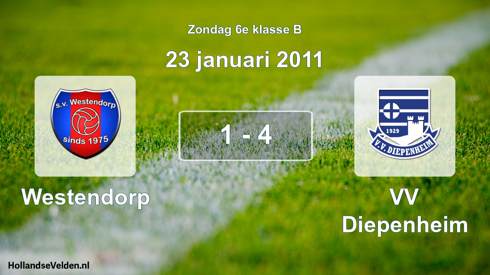 Total number of matches played: Westendorp - VV Diepenheim 1 - 4 (23 January 2011)