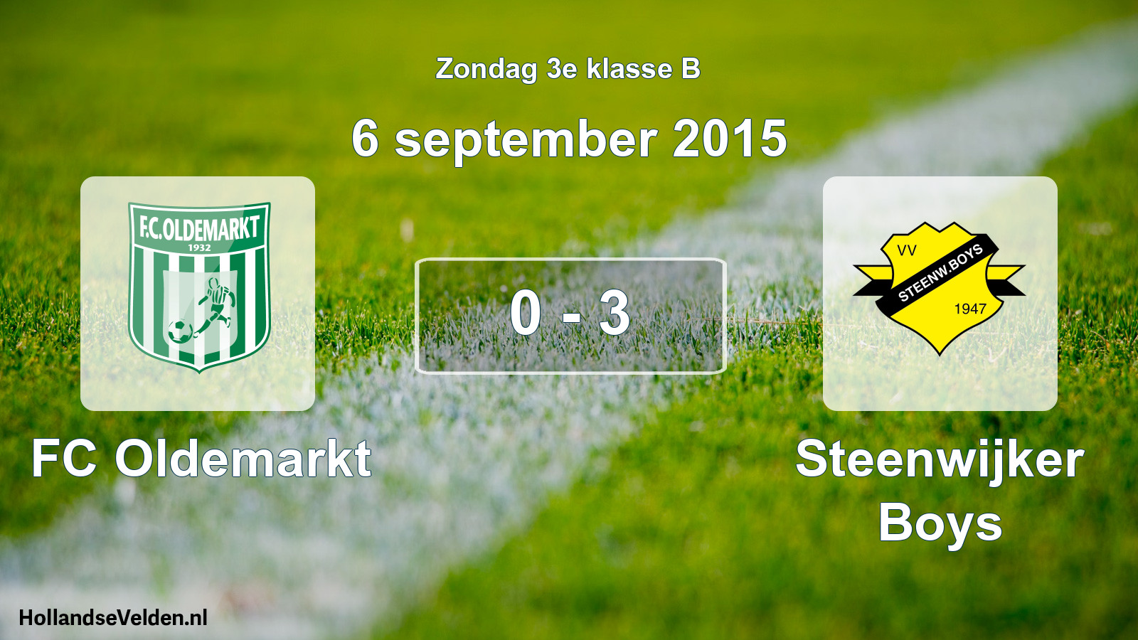 Total number of matches played: FC Oldemarkt - Steenwijker Boys 0 - 3 (6 September 2015)
