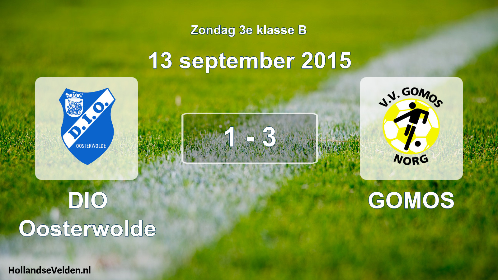 Total number of matches played: DIO Oosterwolde - GOMOS 1 - 3 (13 September 2015)