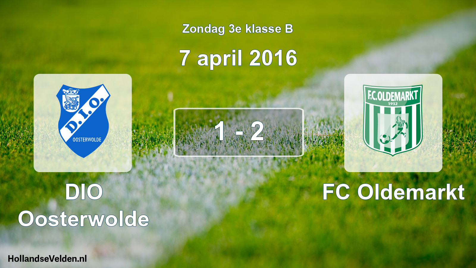 Total number of matches played: DIO Oosterwolde - FC Oldemarkt 1 - 2 (7 April 2016)