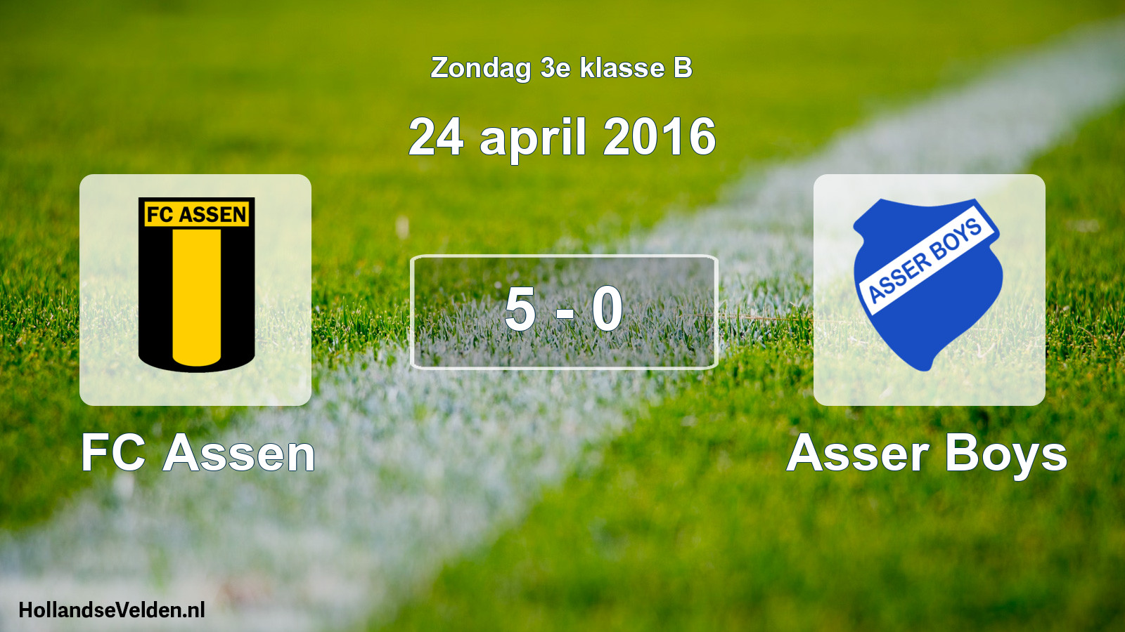 Total number of matches played: FC Assen - Asser Boys 5 - 0 (24 April 2016)