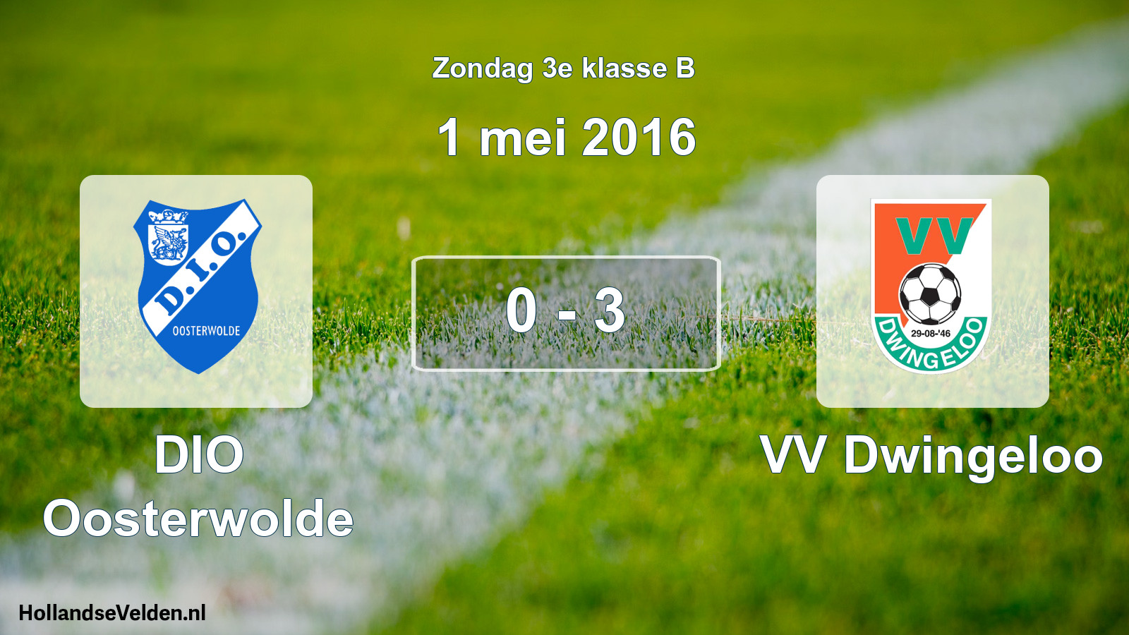 Total number of matches played: DIO Oosterwolde - VV Dwingeloo 0 - 3 (1 May 2016)