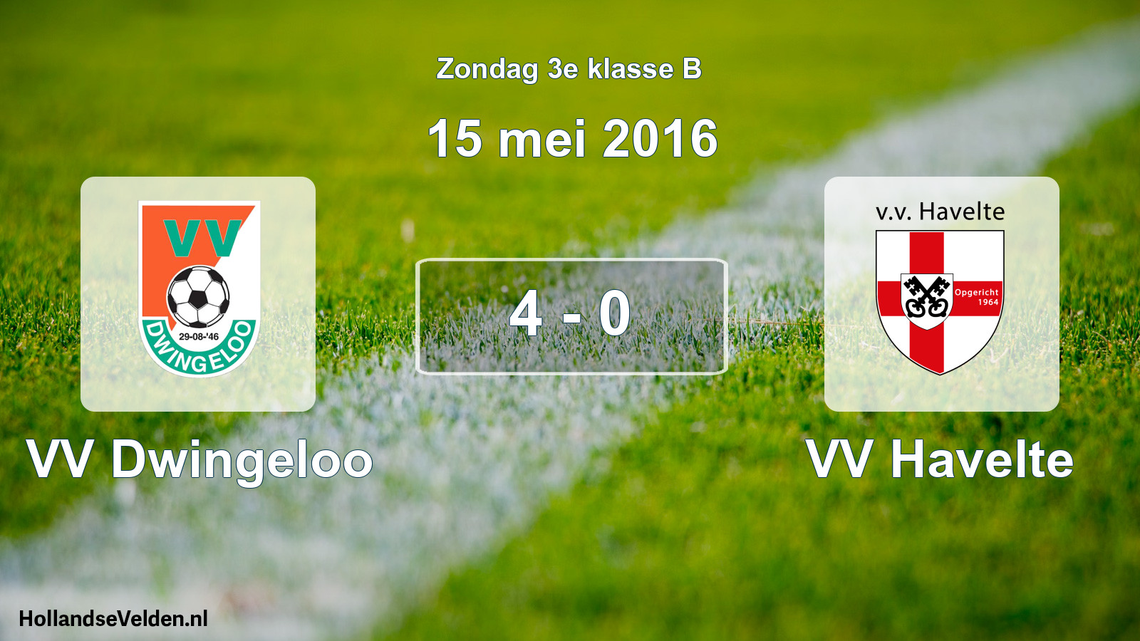 Total number of matches played: VV Dwingeloo - VV Havelte 4 - 0 (15 May 2016)