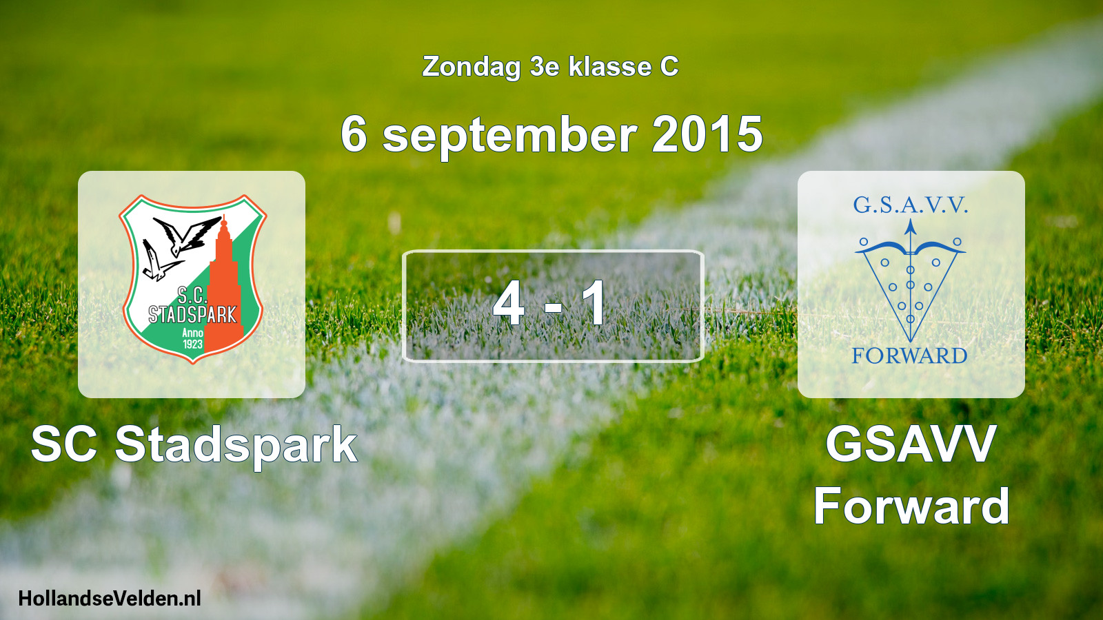 Total number of matches played: SC Stadspark - GSAVV Forward 4 - 1 (6 September 2015)