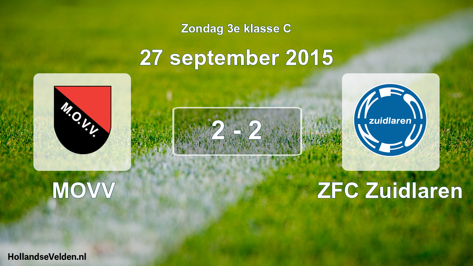 Total number of matches played: MOVV - ZFC Zuidlaren 2 - 2 (27 September 2015)