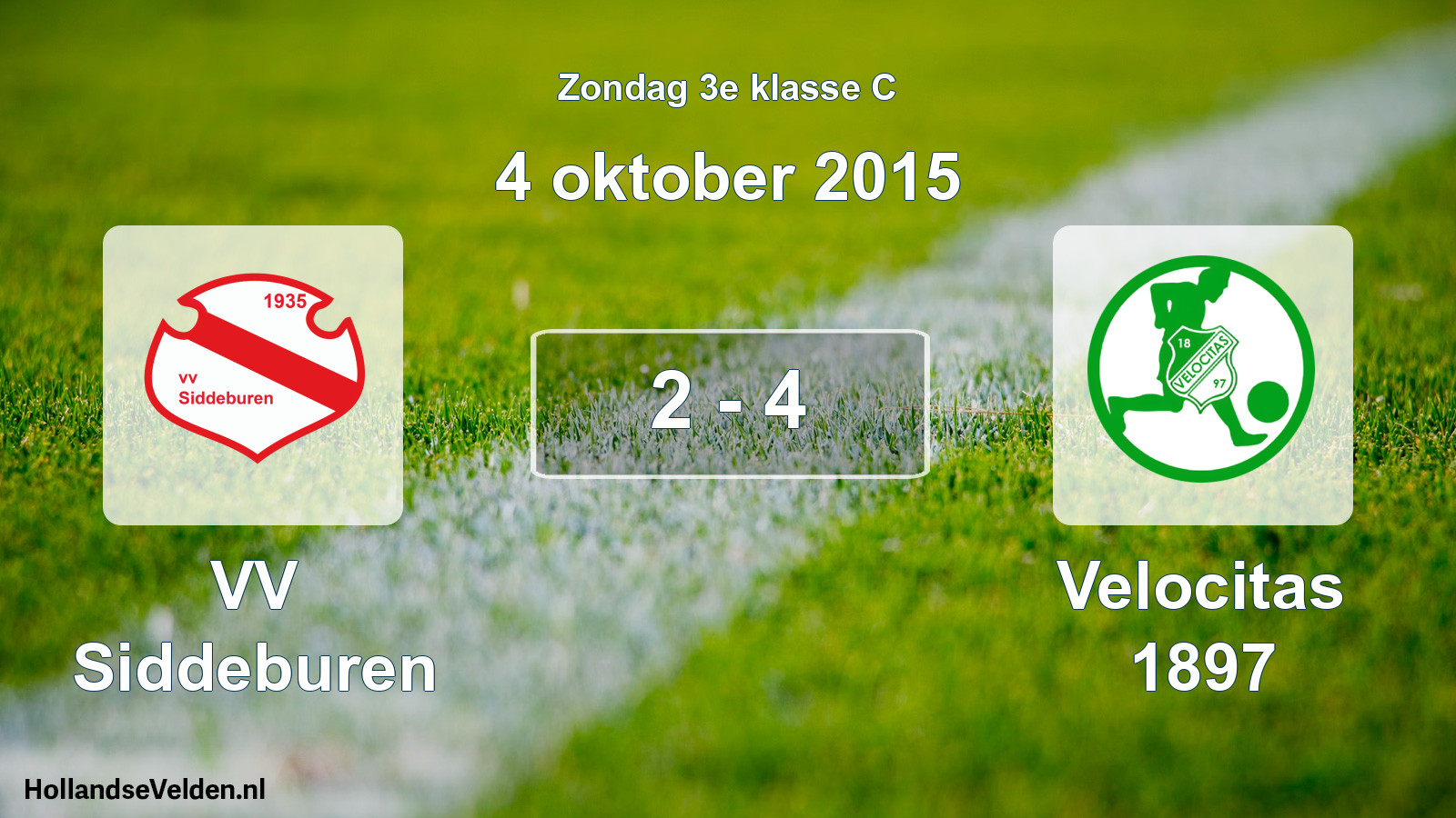 Total number of matches played: VV Siddeburen - Velocitas 1897 2 - 4 (4 October 2015)