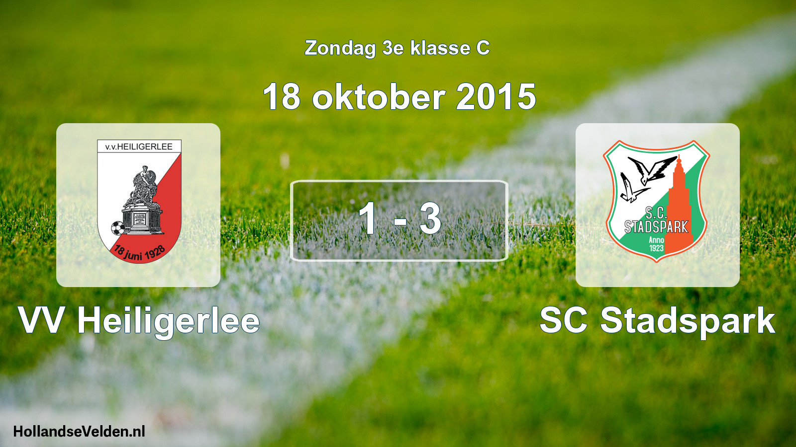 Total number of matches played: VV Heiligerlee - SC Stadspark 1 - 3 (18 October 2015)