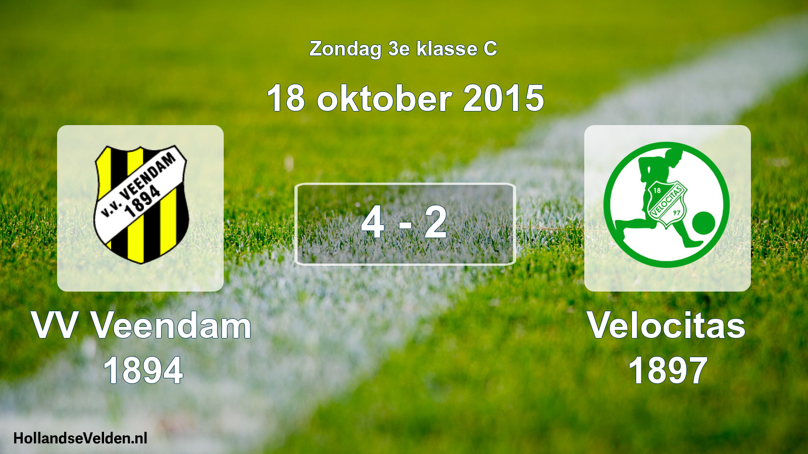 Total number of matches played: VV Veendam 1894 - Velocitas 1897 4 - 2 (18 October 2015)