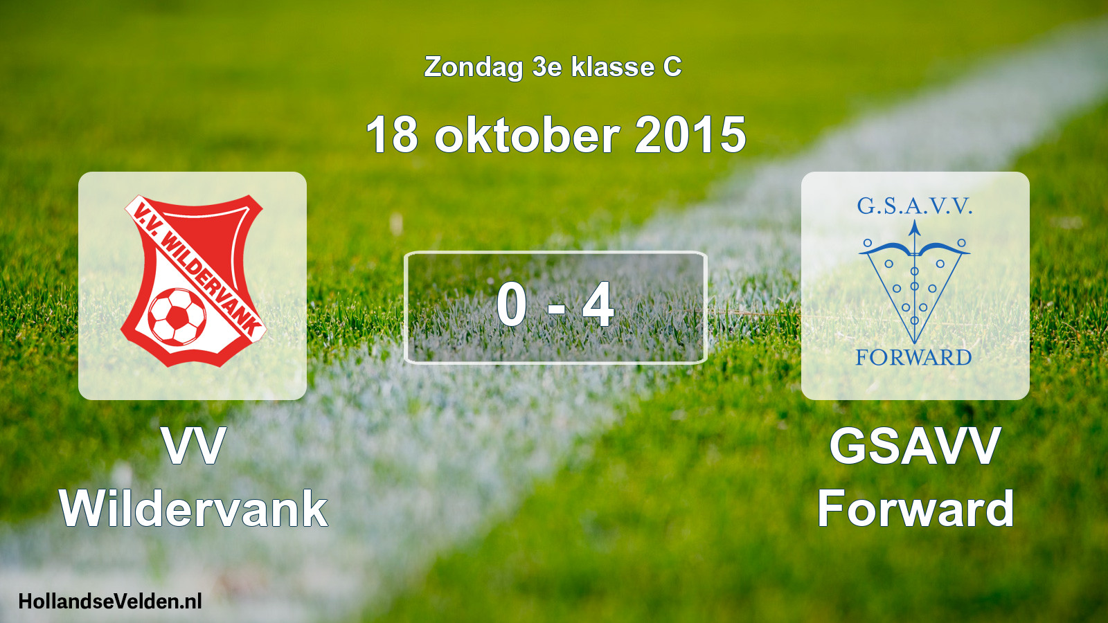 Total number of matches played: VV Wildervank - GSAVV Forward 0 - 4 (18 October 2015)