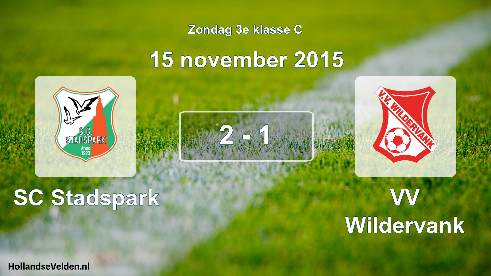 Total number of matches played: SC Stadspark - VV Wildervank 2 - 1 (15 November 2015)