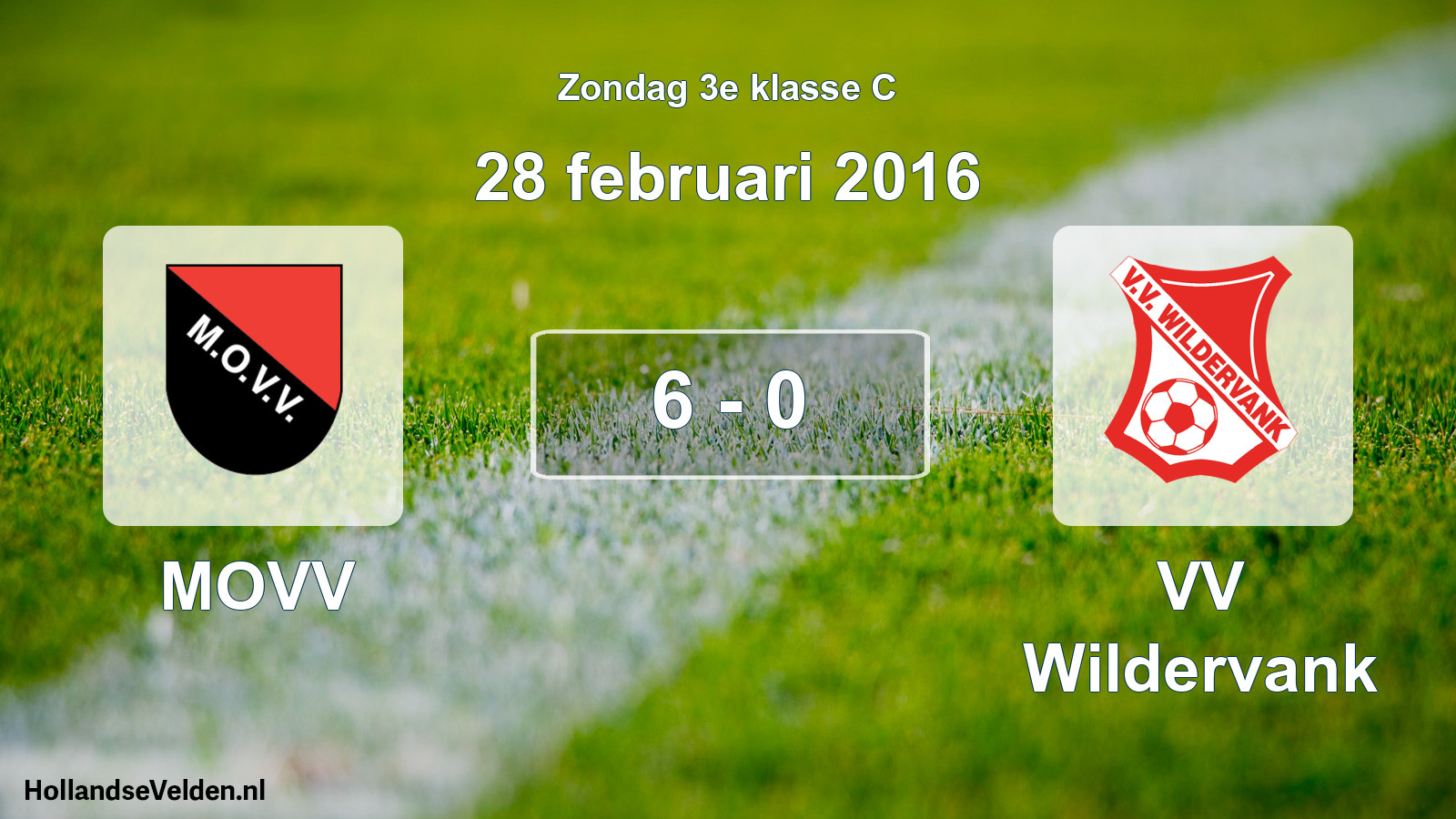 Total number of matches played: MOVV - VV Wildervank 6 - 0 (28 February 2016)