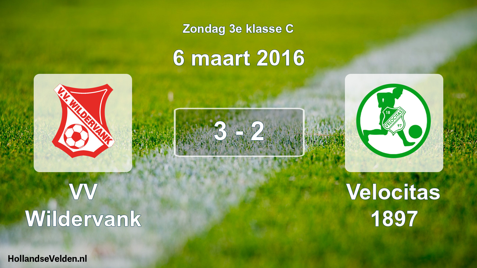 Total number of matches played: VV Wildervank - Velocitas 1897 3 - 2 (6 March 2016)