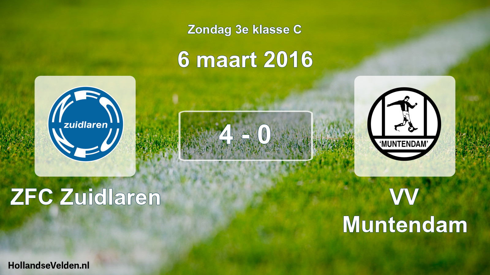 Total number of matches played: ZFC Zuidlaren - VV Muntendam 4 - 0 (6 March 2016)