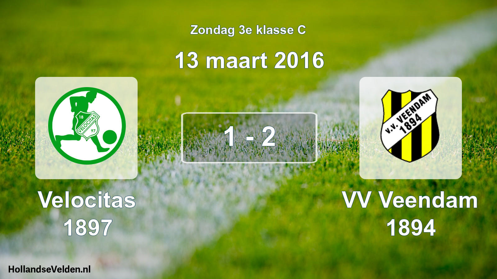 Total number of matches played: Velocitas 1897 - VV Veendam 1894 1 - 2 (13 March 2016)
