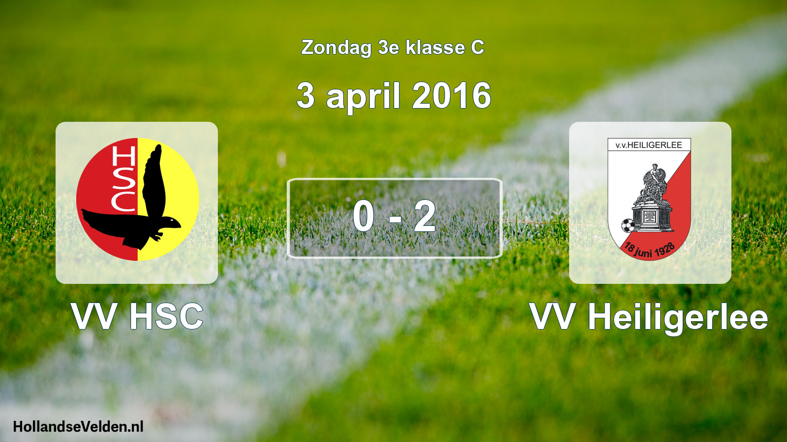 Total number of matches played: VV HSC - VV Heiligerlee 0 - 2 (3 April 2016)