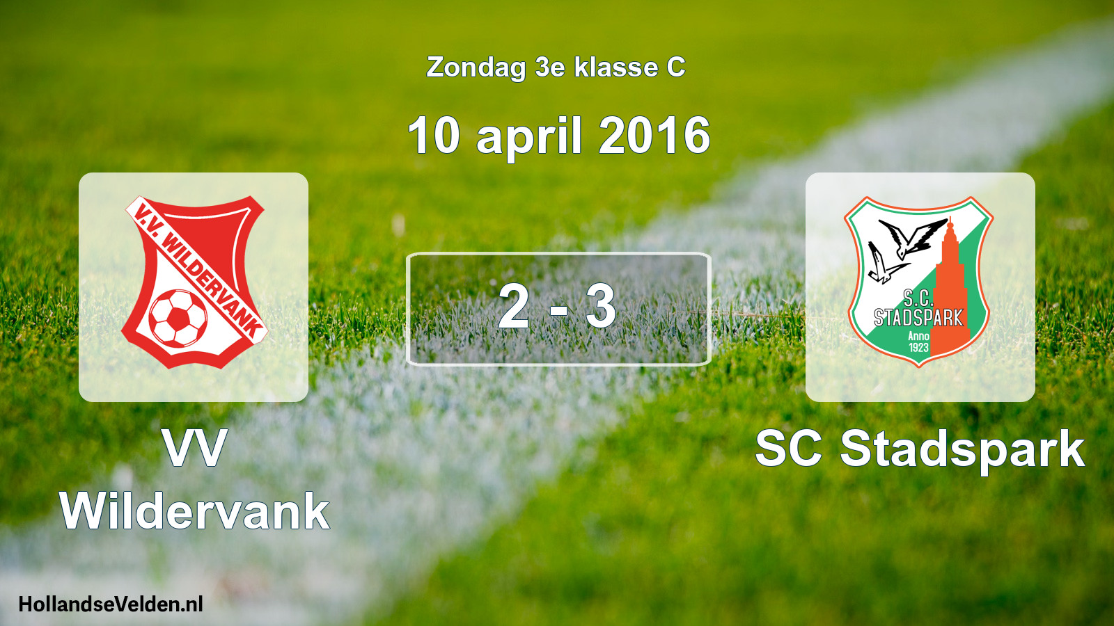 Total number of matches played: VV Wildervank - SC Stadspark 2 - 3 (10 April 2016)