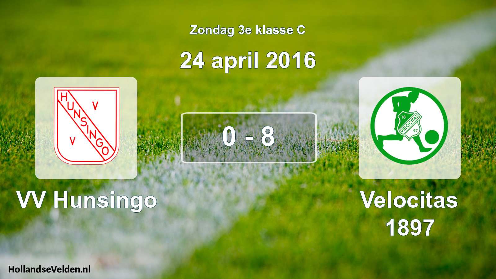 Total number of matches played: VV Hunsingo - Velocitas 1897 0 - 8 (24 April 2016)