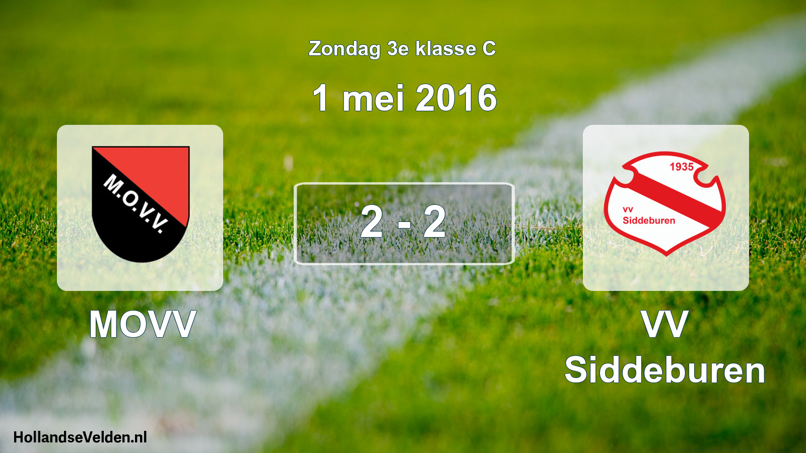 Total number of matches played: MOVV - VV Siddeburen 2 - 2 (1 May 2016)