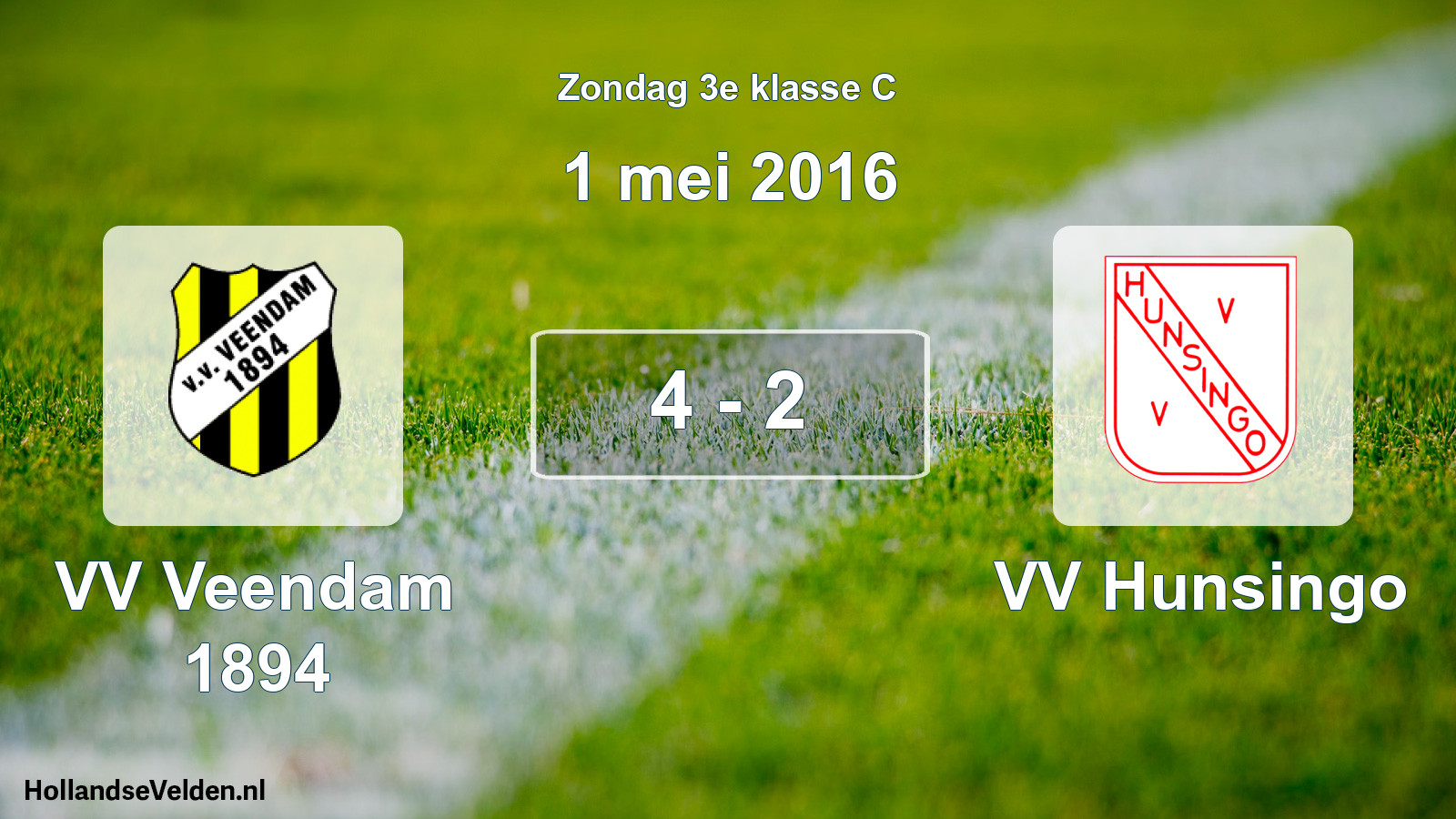 Total number of matches played: VV Veendam 1894 - VV Hunsingo 4 - 2 (1 May 2016)