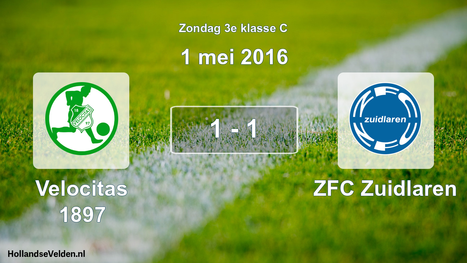 Total number of matches played: Velocitas 1897 - ZFC Zuidlaren 1 - 1 (1 May 2016)