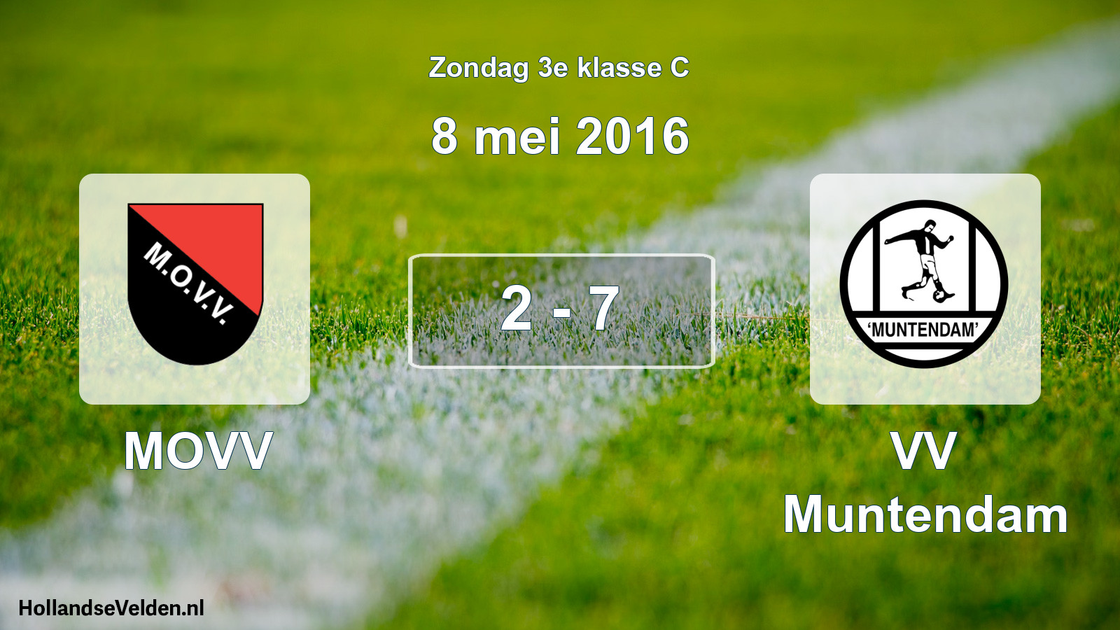 Total number of matches played: MOVV - VV Muntendam 2 - 7 (8 May 2016)