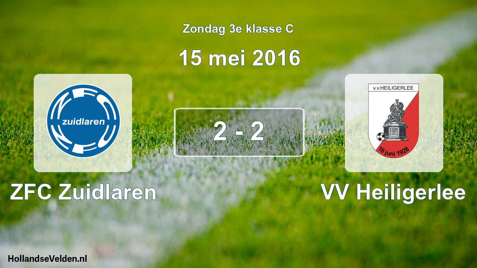 Total number of matches played: ZFC Zuidlaren - VV Heiligerlee 2 - 2 (15 May 2016)